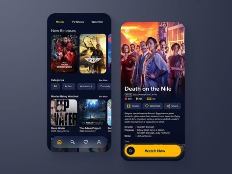 Movie Streaming App UI by Giovano Lumoindong on Dribbble Movie App Ui Design, Neon Apartment, Ui Design Tutorial, Ui Website, Movie Rental, Movie App, Movie Card, Movie Streaming, Concept Board