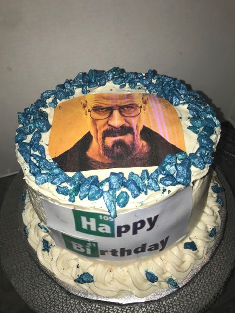 Breaking bad birthday cake Bad Cake, Male Birthday Ideas, Bad Birthday Cakes, Cursed Birthday Cake, Happy Birthday Breaking Bad, Breaking Bad Birthday Party, Breaking Bad Nails, Breaking Bad Cake Ideas, Wanna Cook Breaking Bad