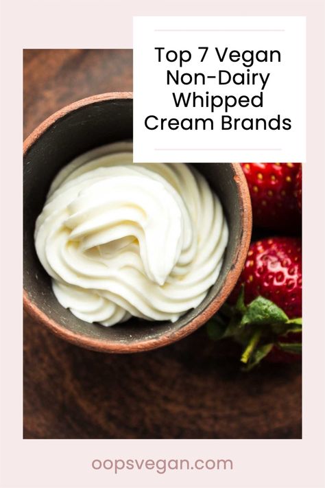 non dairy vegan whipped cream Dairy Substitutes, Fruit Whip, Dairy Free Whipped Cream, Vegan Whipped Cream, Dairy Alternatives, Vegan Milk, Free Fruit, Coconut Almond, Coconut Whipped Cream