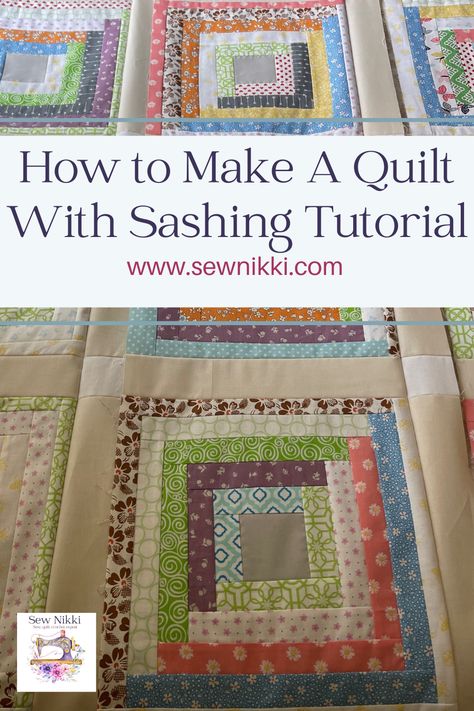 quilt block rows attached with sashing and cornerstones Log Cabin Quilt With Sashing, How To Add Sashing To Quilt Blocks, Quilt Sashing With Cornerstones, Sashing Tutorial, Quilt With Sashing, Quilt Sashing, Homestead Diy, Log Cabin Blocks, Homesteading Diy