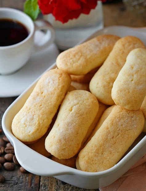 Best Eggless lady Fingers {Savioardi} - Passionate About Baking Eggless Ladyfingers Recipe, Savoiardi Cookies, Finger Biscuits, Lady Fingers Recipe, Eggless Cakes, Recipes With Eggs, Snacking Cake, Bakers Delight, Eggless Cookies