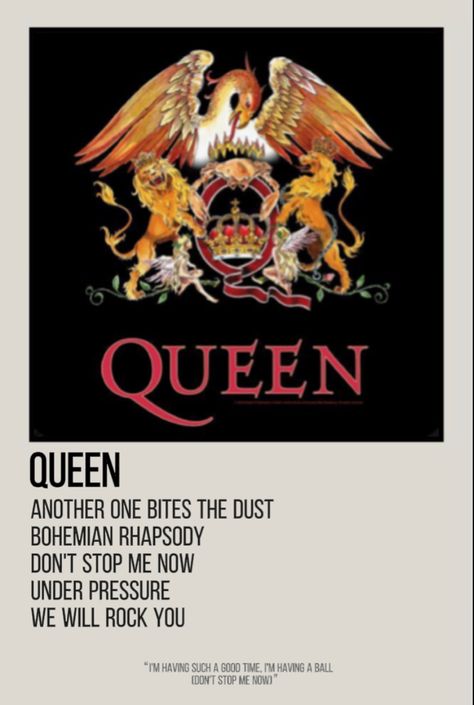 Song Album Posters, Queen Poster Aesthetic, Alternative Music Posters Polaroid, Music Album Covers Poster, Queen Album Poster, Band Polaroid Posters, Poster Prints Queen, Queen Minimalist Poster, Music Poloroid Posters