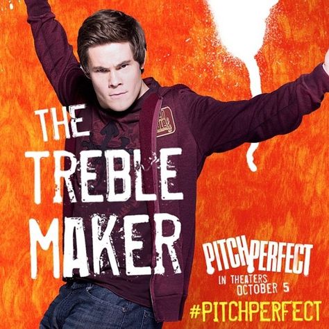 Bumper, leader of the "Treble Makers". He's so gorgeous, and has an AMAZING voice. Adam Devine, Pitch Perfect, Me Tv, Guilty Pleasures, Movies Showing, Movies And Tv Shows, Movie Tv, Real Life, Acting