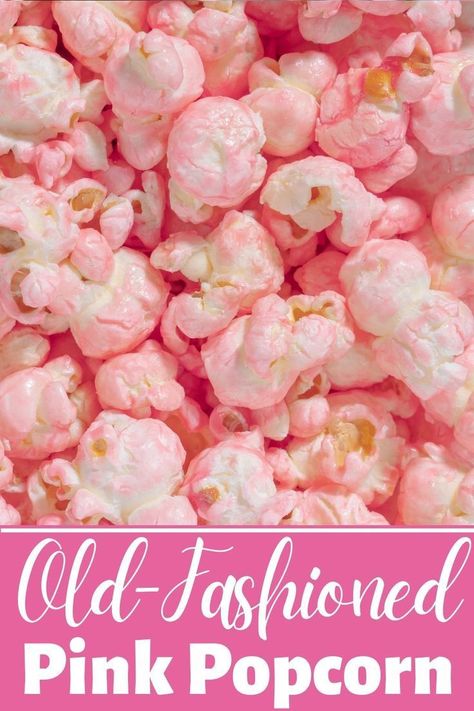 Add a burst of fun to your celebration with bright and colorful pink popcorn! It's quick to prepare in 20 minutes, and you can change the color to match any theme. Kids and adults alike love its sweet taste and nostalgic feel. This easy pink popcorn recipe features fresh, crunchy popcorn coated in a sweet vanilla glaze that includes a few drops of food coloring.  It's an ideal choice for a vibrant spring treat or an Easter snack. Pink Popcorn Recipe, Pink Appetizers, Candy Popcorn Recipe, Popcorn Recipes Sweet, Easter Snack, Popcorn Recipes Easy, Holiday Candy Recipes, How To Make Pink, Colored Popcorn