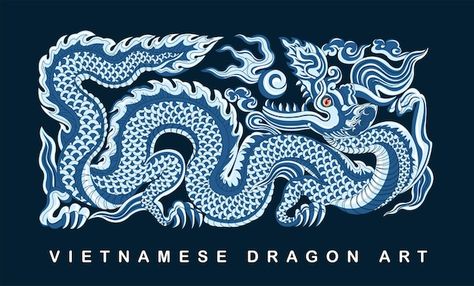 Vietnamese Dragon, Logo Dragon, Dragon Painting, Traditional Decoration, Eastern Dragon, Dragon Icon, New Year Art, Chinese Pattern, Dragon Illustration