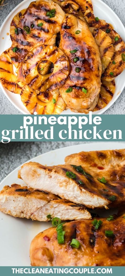 This Pineapple Grilled Chicken Recipe is delicious and easy to make! A simple Hawaiian Grilled Chicken and pineapple recipe that's healthy and tasty! You can eat it by itself or on a sandwich! Grilled Chicken And Pineapple, Hawaiian Grilled Chicken, Chicken And Pineapple, Grilled Pineapple Chicken, Pineapple Chicken Recipes, Pineapple Recipe, Healthy Grilled, Grilled Chicken Recipe, Grilled Foods