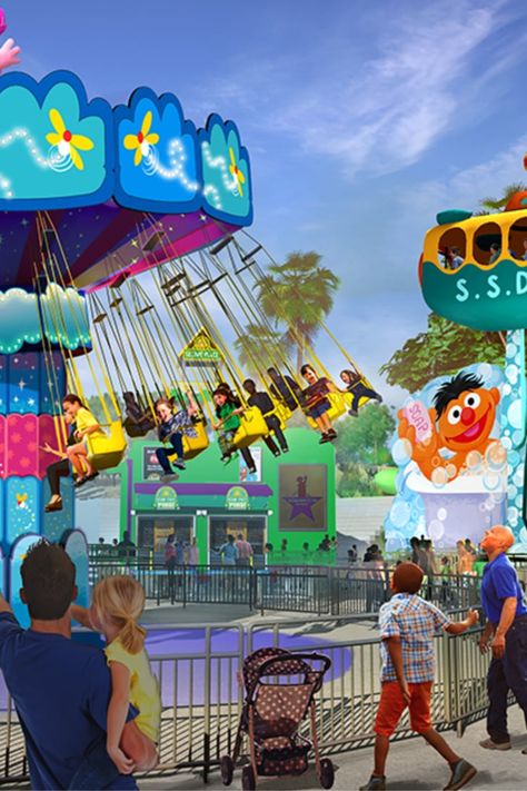 Sesame Place Is Officially Opening in San Diego, So Grab Your Elmo-Obsessed Kids! Sesame Place, Royal Caribbean International, Oscar The Grouch, Party Entertainment, Royal Caribbean, San Diego California, Sea World, Water Slides, Real Life Stories