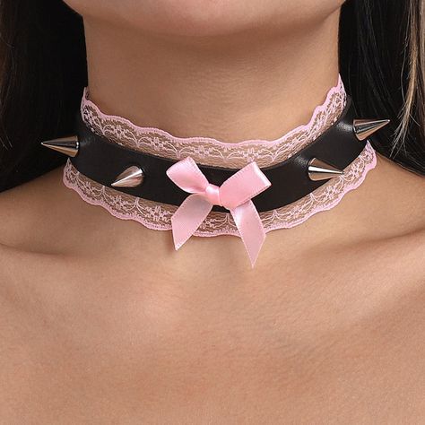 SPECIFICATIONSStyle: VintageShape\pattern: GeometricOrigin: Mainland ChinaOccasion: PartyNecklace Type: Pendant NecklacesMetals Type: Zinc alloyMaterial: MetalItem Type: NecklacesGender: WomenFunction: Mood TrackerFine or Fashion: FashionCompatibility: All CompatibleCN: FujianBrand Name: Disney Pink Choker, Y2k Jewelry, Lace Choker, Studded Necklace, Choker Style, Goth Punk, Lace Bows, Lace Collar, Y2k Aesthetic