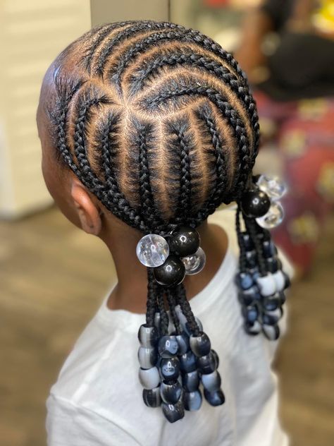 Secondary School Hairstyles, Low Tension Protective Styles Kids, Twist Styles For Kids, Braided Styles With Beads, School Natural Hairstyles, Back To School Natural Hairstyles, Easy Hairstyles For Kids Black, Baby Braid Styles, Rubber Band Hairstyles For Kids