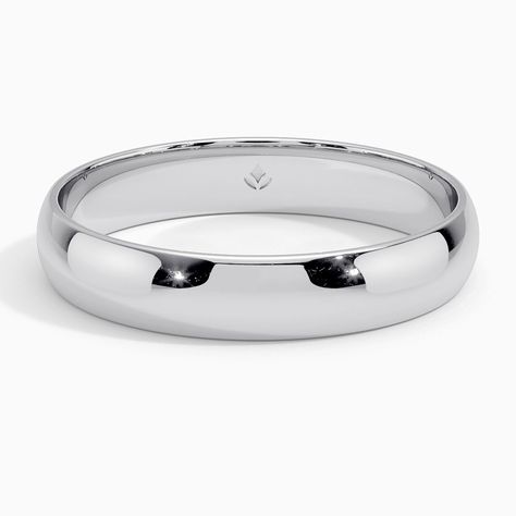 Men's Platinum Slim Profile 4mm Wedding Ring. This classic 4mm wedding band was designed with comfort in mind. Its slimmer profile results in a lower dome and a lighter weight that you can wear all day without noticing. The slightly curved interior makes this band perfect for everyday wear but easy to take off when you need to. Wedding Rings For Guys, Groom Ring Silver, Wedding Rings Guys, Men’s Wedding Rings White Gold, Men's Wedding Rings Silver, Wedding Band Husband, White Gold Wedding Rings Men, Wedding Ring Male, Platinum Men’s Wedding Bands