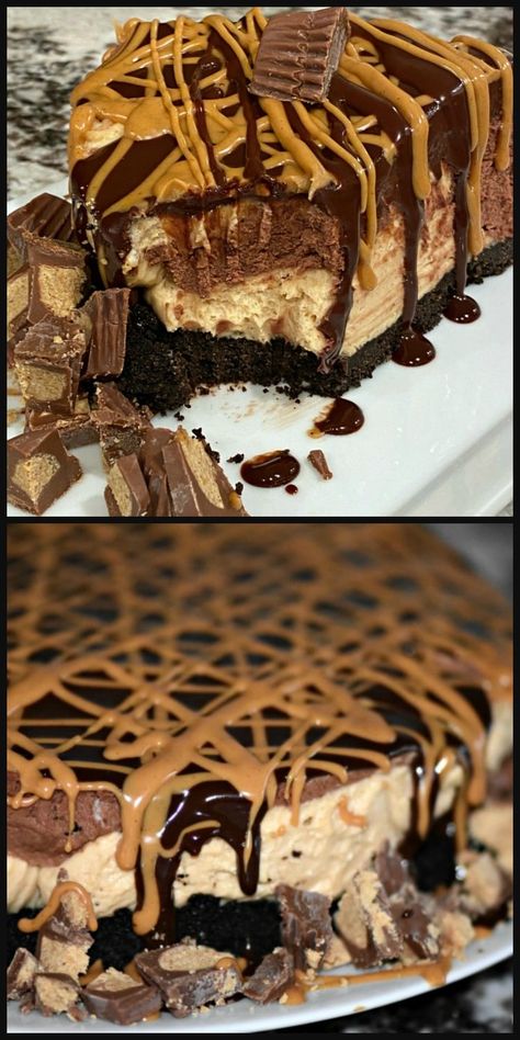 No Bake Cheesecake No Bake Cheesecake Pie, Brownie Desserts Recipes, Reese's Peanut Butter Cups, Cheesecake Pie, Chocolate And Peanut Butter, Peanut Butter Desserts, Bake Cheesecake, Chocolate Oreos, Cheesecake Desserts