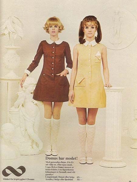 Peter pan collar, mini dress, knee high socks, 60s #WesternFashion #WesternUniverse #albpinczo Vintage Outfits 60s, 60s Mod Fashion, Fashion 60s, 60s Mini Dress, 60s 70s Fashion, 60s And 70s Fashion, 60s Vintage, 60s Dress, Mod Fashion