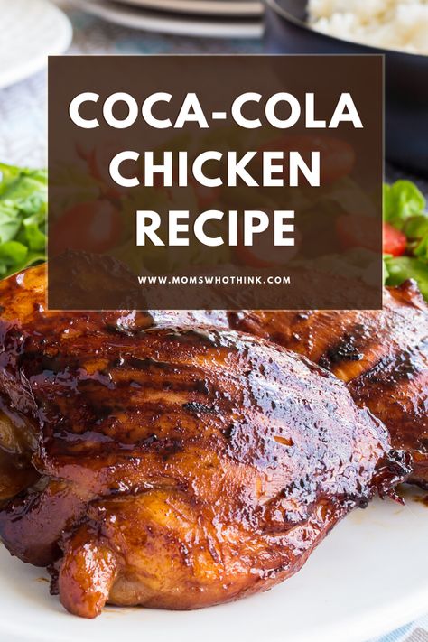 Only four ingredients create a tender, tangy Coca-Cola chicken dinner in no time. If you’re watching your sugar, you can easily substitute diet soda. Coca Cola Chicken Wings, Coca Cola Recipes, Coke Recipes, Coke Chicken, Coca Cola Chicken, Cola Recipe, Honey Barbecue Sauce, Cola Chicken, Honey Barbecue