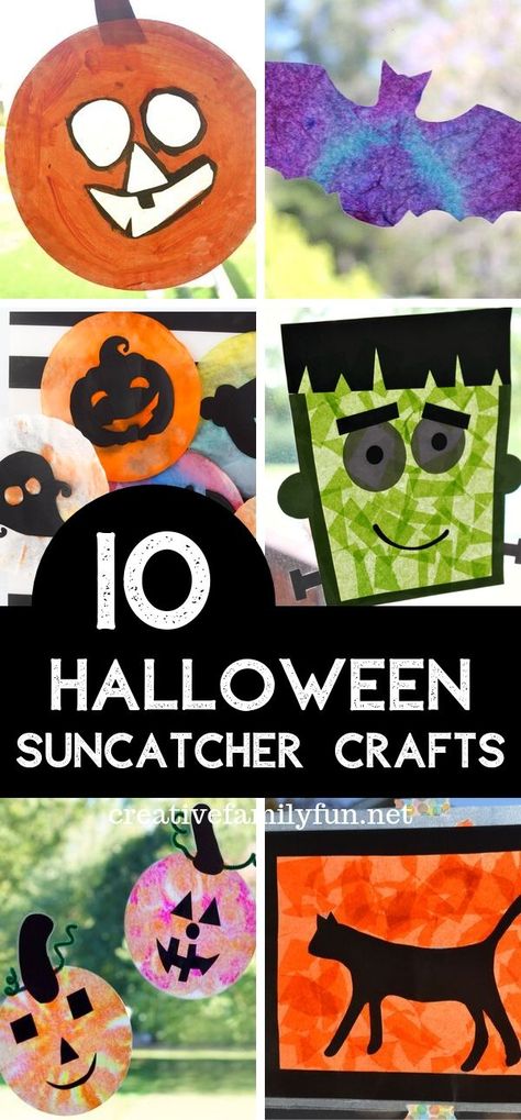 The Best Halloween Suncatchers for Kids - Creative Family Fun Halloween Sun Catcher Craft, Monster Suncatcher Craft, Halloween Suncatcher Craft, Halloween Suncatchers For Kids, Halloween Sun Catcher, Monster Suncatcher, Suncatchers For Kids, Halloween Suncatchers, Fun Halloween Activities For Kids