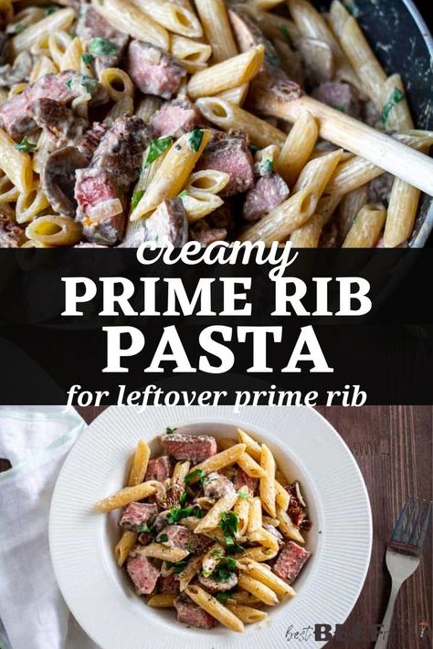 Prime Rib Pasta, Creamy Penne Pasta, Creamy Pasta Sauce Recipes, Ribeye Recipe, Prime Rib Soup, Leftover Prime Rib Recipes, Prime Rib Sandwich, Leftover Prime Rib, Prime Ribs