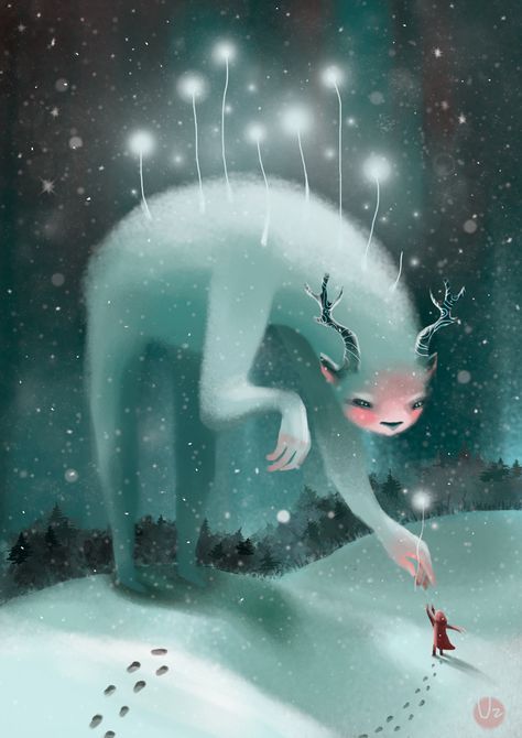 Hygge Illustration, 동화 삽화, Winter Illustration, Monster Illustration, Forest Illustration, Fairytale Art, Art Et Illustration, Wow Art, Cute Monsters