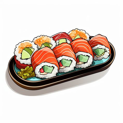 Discover that cute illustration of a bunch of sushi 🍣 #pinterest #art #2d #sushi #illustration #manga #sushilovers Sushi Sketch, Sushi Illustration, Round Gazebo, Cute Sushi, Pro Create, Illustration Manga, Pinterest Art, Food Menu Design, Food Illustration