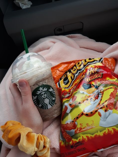 Flamin Hot Cheetos Aesthetic, Hot Cheetos Aesthetic, Cheetos Aesthetic, Sara Core, Flamin Hot Cheetos, Java Chip, Trip Snacks, Hot Cheetos, Road Trip Snacks