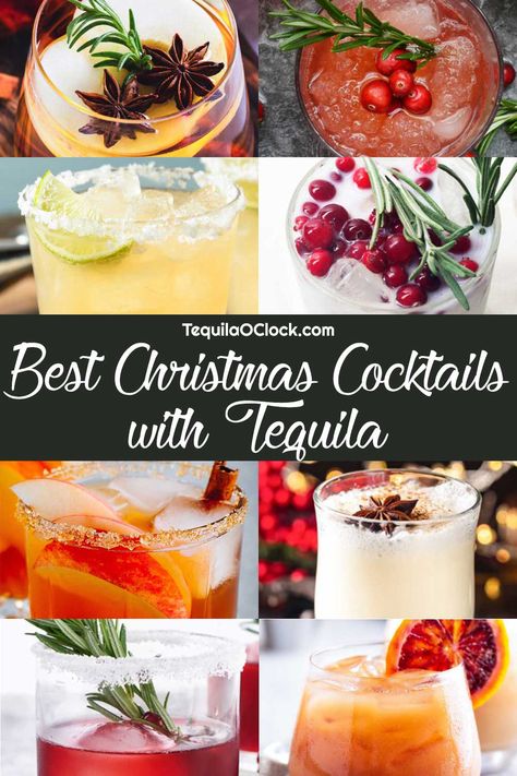 Whether you're planning a signature cocktail for a holiday party or looking for a fresh Christmas drink to enjoy while you wrap presents on Christmas Eve, I've got you covered with my list of incredible holiday cocktails using tequila. Cranberry And Tequila, Easy Christmas Cocktails Tequila, Winter Tequila Drinks, Tequila Christmas Punch, Holiday Cocktails With Tequila, Festive Tequila Cocktails, Christmas Cocktails With Tequila, Christmas Cocktails Recipes Tequila, Christmas Drinks Alcohol Recipes Tequila