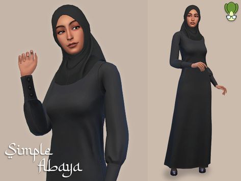 The Sims Resource - Simple Abaya #1 Simple Abaya, Tumblr Sims 4, Sims 4 Toddler, Casual Hijab, Sims Hair, Muslim Hijab, Muslim Outfits, Modest Wear, Sims 4 Clothing