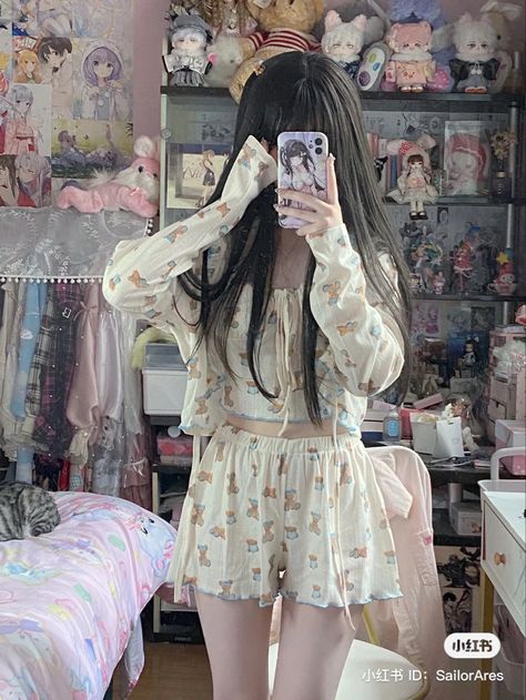 Sleep Fits, Angel Clothes, Soft Pink Dress, Modest Girly Outfits, Pajamas Aesthetic, Coquette Outfits, Korean Fashion Outfits, Cute Sleepwear, Cute Pajama Sets