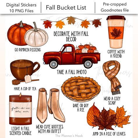 Aesthetic Digital Planner, Cozy Autumn Aesthetic, Graphic Icons, Aesthetic Planner, Fall Mood Board, Digital Planner Stickers, Fall Bucket List, Cozy Autumn, Autumn Cozy