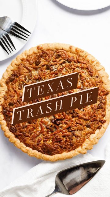 Texas Trash Pie Recipe, Texas Trash Pie, Trash Pie, Texas Trash, Coconut Pound Cakes, Holiday Pies, Tasty Videos, Pastry Tart, Pie Dessert