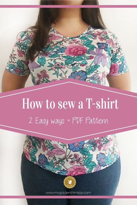 Sewing A Tshirt, Overlocker Projects, Knit Fabric Projects, Sewing Knits, Sewing Machine Cover Pattern, Easy Wardrobe, T Shirt Tutorial, Fleece Projects, T Shirt Sewing Pattern