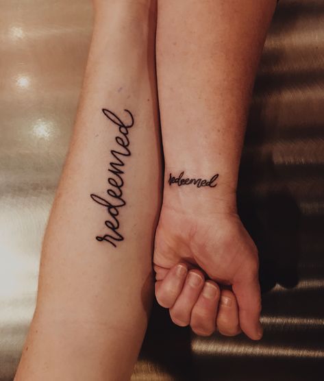 Isaiah 43:1 verse tattoo || mother daughter tattoo || redeemed || redeemed tattoo || bible tattoo || scripture tattoo || calligraphy font || saved by grace Daughter Bible Verse, Redeemed Tattoo, Bible Verse Tattoo, Scripture Tattoos, Bible Tattoos, Verse Tattoos, Literary Tattoos, Faith Tattoo, Shape Tattoo