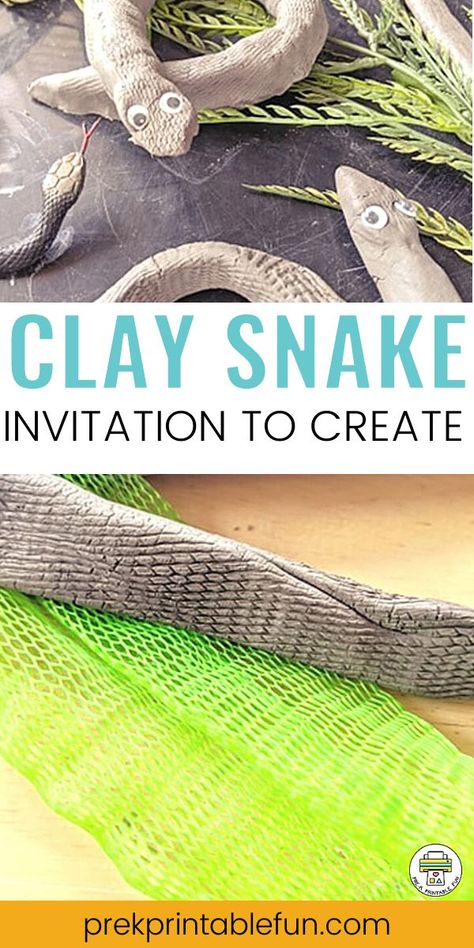 Reptiles Preschool, Reptiles Activities, Clay Snakes, Reptile Crafts, Invitation To Create, Snake Crafts, Working With Clay, Diy Preschool, Nature Projects