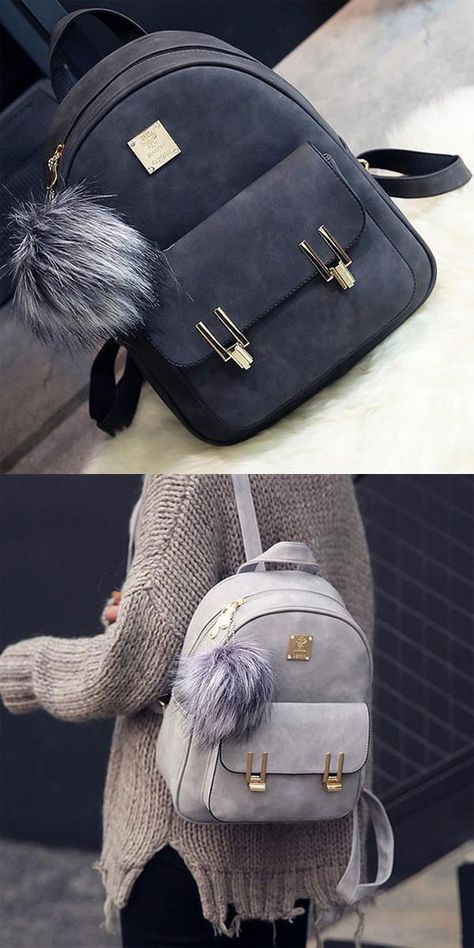 How nice backpack ! Fashion Frosted PU Zippered School Bag With Metal Lock Match Small Backpack Purse, Frosé, Fashion School, Lv Bags, Cute Backpacks, Lv Handbags, Cute Purses, Small Backpack, Backpack Bag