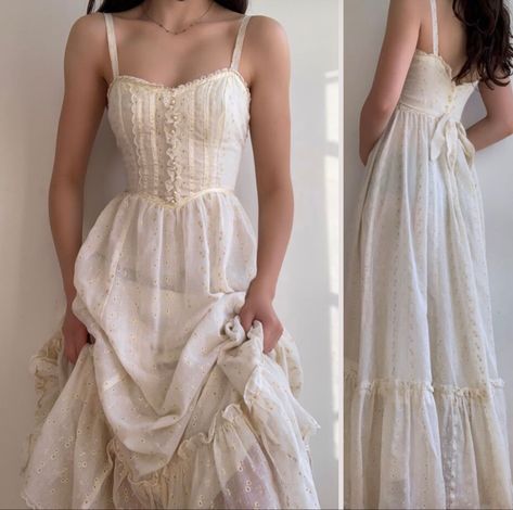 Desi Fashion Casual, Dress Cottagecore, Cottagecore Dress, Dress Aesthetic, Fairytale Dress, Fantasy Dress, White Dress Summer, Look Vintage, Inspired Dress