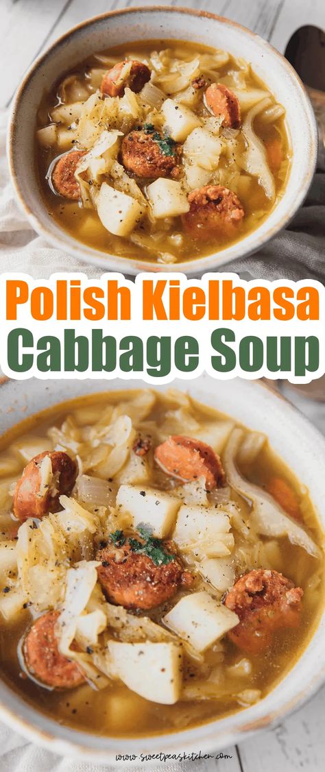 Kielbasa Cabbage, Cabbage Slow Cooker, Soup Cabbage, Kielbasa Soup, Slow Cooker Kielbasa, Kielbasa And Cabbage, Cabbage Stew, Dairy And Gluten Free, Kielbasa Recipes