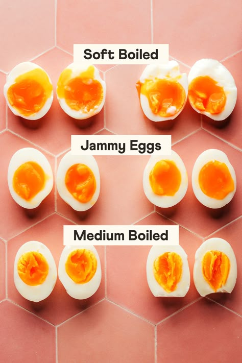 Creative Egg Recipes, Jammy Eggs, Medium Boiled Eggs, Egg Nutrition Facts, Egg Calories, Egg Nutrition, Soft Egg, Protein Packed Snacks, Minimalist Baker