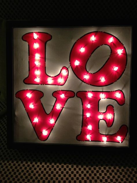 Love Light Up Canvas Tutorial: http://www.sheknows.com/living/articles/961873/diy-craft-project-illuminated-love-canvas Canvas Tutorial, Light Up Canvas, Love Canvas, Lighted Canvas, Canvas Ideas, Love Light, Diy Wall Art, Diy Wall, Love And Light