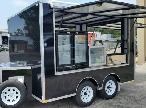 Coffee Trailers | Food Trailers | Yoghurt Ice Cream Trailer | Carts Australia Food Van Design, Trailer Cafe, Yoghurt Bars, Coffee Trailers, Mobile Coffee Trailer, Ice Cream Trailer, Yoghurt Ice Cream, Van Design Ideas, Food Truck Design Interior