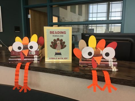 Thanksgiving Library Display Library Thanksgiving Displays, November Displays Library, Thanksgiving Displays For Library, Thanksgiving Book Display Library, Thanksgiving Library Decorations, Thanksgiving Book Display, Fall Library Decor, November Book Displays, Thanksgiving Library Displays