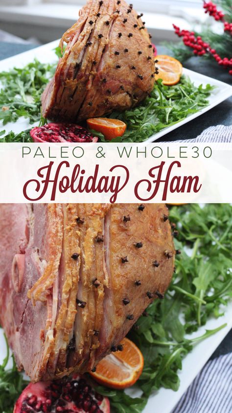 whole30 holiday ham Whole30 Ham Recipes, Paleo Ham, Paleo Holiday Recipes, Holiday Ham Recipes, Whole30 Dinners, Holiday Ham, Ham Recipe, Healthy Holiday Recipes, Easy Paleo