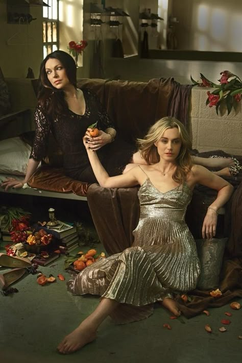 "Alex Vause IS your sexual preference." The "Orange Is The New Black" Cast Looks Flawless In Elle Orange Is The New, Orange Is The New Black, New Black, Couch, Fruit, Orange, Black