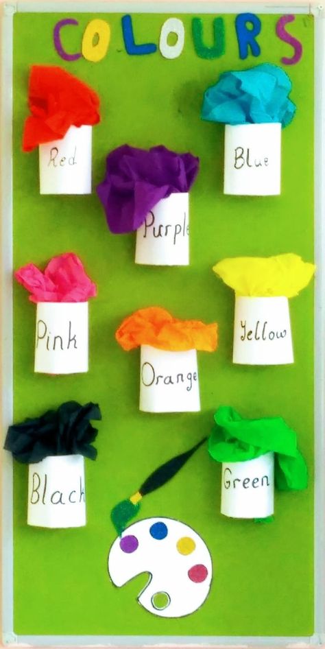 Nursery Class Decoration, Kindergarten Art Crafts, School Kids Crafts, School Board Decoration, Kindergarten Classroom Decor, English Activities For Kids, Preschool Classroom Decor, Kindergarden Activities, Preschool Colors