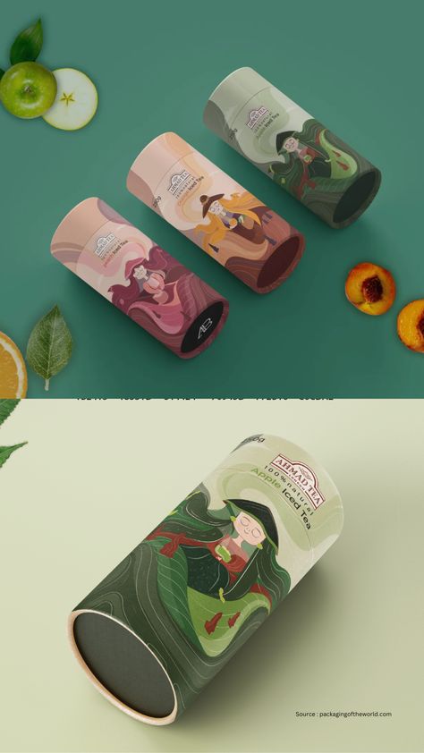 Inspiring tea packaging designs Tea Container Design, Tea Bag Packaging Ideas, Creative Tea Packaging Design, Anime Packaging Design, Nature Inspired Packaging, Cool Tea Packaging, Tea Company Branding, Tea Design Packaging, Interactive Packaging Design