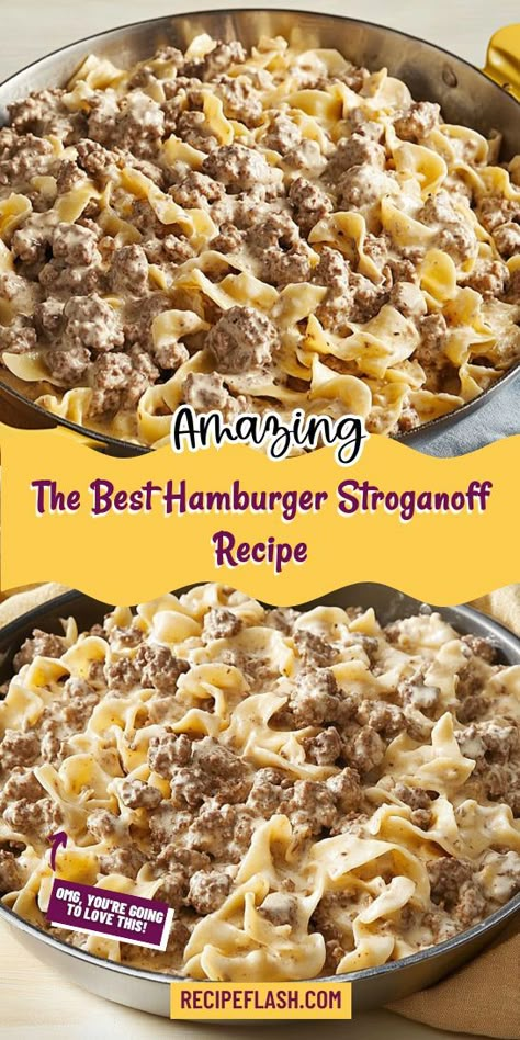 Looking for a comforting yet nutritious dinner option? This Best Hamburger Stroganoff Recipe brings together lean beef and wholesome ingredients for a delightful meal. Enjoy a delicious twist on a classic dish while maintaining your health goals. Save this recipe for a quick and healthy dinner idea! Quick Hamburger Recipes, Healthy Stroganoff, Lean Beef Recipes, Hamburger Stroganoff Recipe, Quick Ground Beef Recipes, Hamburger Stroganoff, Beef Stroganoff Easy, Ground Beef Stroganoff, Stroganoff Recipe