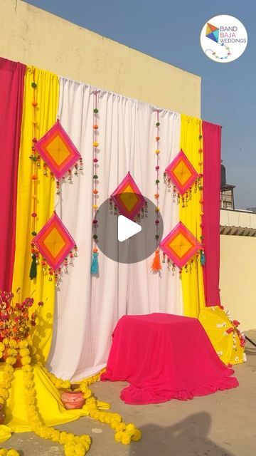 Band Baja Weddings on Instagram: "Here are 3 DIY haldi decoration backdrop ideas that you can set up all by yourself just within 3000 rs/-
Check out our website for a wide variety of decoration props

Visit our website 
👉www.bandbajaweddings.com
��👉WhatsApp @+91 6361688188. 
 
#haldidecor #haldidecorideas #wedding #weddingdecor #indianweddingdecor #wedmegood #haldiceremony" Diy Mehndi Backdrop, Decoration Backdrop Ideas, Diy Haldi Decor, Haldi Backdrop, Mehndi Decoration Ideas, Haldi Decoration Ideas, Haldi Decoration, Haldi Decor, Decoration Backdrop