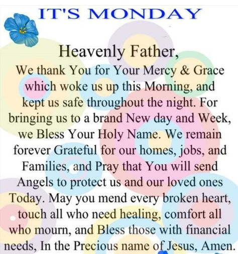 ❤Amen...Thank you Lord Thankful Prayer, Monday Morning Prayer, Monday Morning Blessing, Monday Prayer, Monday Inspirational Quotes, Sunday Prayer, Today Is Monday, Prayer Of Thanks, Monday Blessings