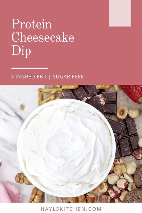 A truly easy and healthy Protein Cheesecake Dip with Greek Yogurt and protein powder, but no powdered sugar! 3 ingredient cheesecake dip is like a deconstructed cheesecake and a perfect protein powder fruit dip for dessert. High Protein Cheesecake Dip, Protein Cheesecake Dip, Healthy Cheesecake Dip, High Protein Fruit Dip, Healthy Protein Cheesecake, Protein Fruit Dip, Low Cal Cheesecake, Deconstructed Cheesecake, Yogurt And Protein Powder