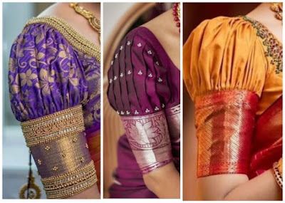 Fashion Corner: Puff sleeve blouse designs Different Types Of Sarees, Gold Blouse Designs, Patch Work Blouse Designs, Latest Bridal Blouse Designs, Latest Blouse Designs Pattern, New Saree Blouse Designs, Traditional Blouse Designs, Latest Model Blouse Designs, Fashionable Saree Blouse Designs