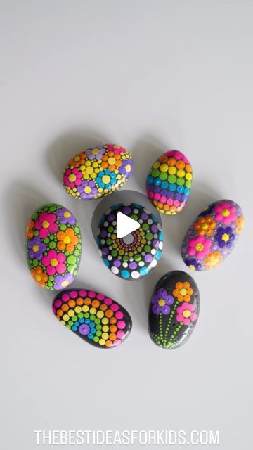 Kim McLeod | The Best Ideas for Kids on Instagram: "DOT PAINTING 🎨 😍  This is a super fun rock painting project for kids (and adults). Give this post a ❤️ if you like how these turned out.   I’m using these mandala dotting tools. Comment link below and I’ll send you the link to the set I used! These are easy to get but you can also use the back of a pencil or paintbrush to dot. Then I’m dipping into acrylic paint and dotting onto the rocks. You can play around with different sizes to fill in your rock.  Then finish off with a spray sealer if you’d like to place these outside. Look for an outdoor spray sealer. Adults to do this part.   #rockpainting #craftingideas #craftymom #craftymama #kidscrafts #kidsactivities #summercrafts #diycrafts #craftykids #kidactivities" Dot Painting For Kids, Painted Rocks For Kids, Mandala Dotting Tools, Rocks For Kids, Dot Painting Tools, Mandala Dotting, Dotting Tools, Dotting Tool, Project For Kids