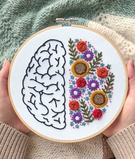 People In This Community Don't Believe Embroidery Is Even Remotely Boring, Here Are Their 144 Best Works (New Pics) | Bored Panda Floral Brain, Imperfectly Perfect, Hand Embroidery Pattern, Hand Embroidery Design, Embroidery Craft, Embroidery For Beginners, Hand Embroidery Patterns, Embroidery Inspiration, Printable Patterns