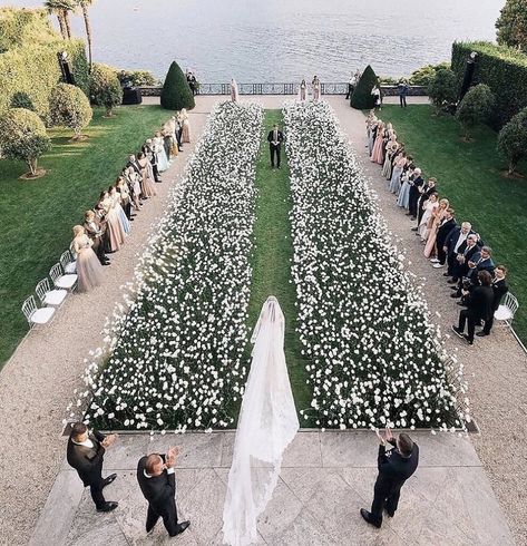 Trending: Runway Style Seating Wedding Ceremony Setup, Wedding Ceremony Seating, Beautiful Wedding Centerpiece, Wedding Aisle Decorations, Ceremony Seating, Wedding Costs, Floral Arrangements Wedding, Aisle Decor, Marriage Ceremony