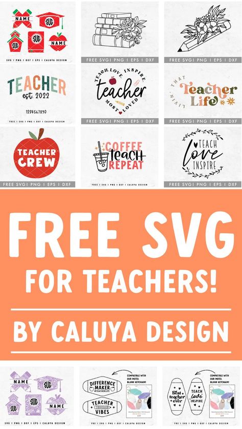 FREE SVG for Teachers School Svg Free, Cricut Classroom, Teacher Shirt Ideas, Svg Files Free Cricut, Free Cricut Images, Free Halloween Svg, Svg Free Files For Cricut, Ideas For Shirts, Christmas Fonts Free